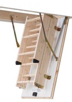 Dolle SW36-5 Three Part Folding Timber Loft Ladder